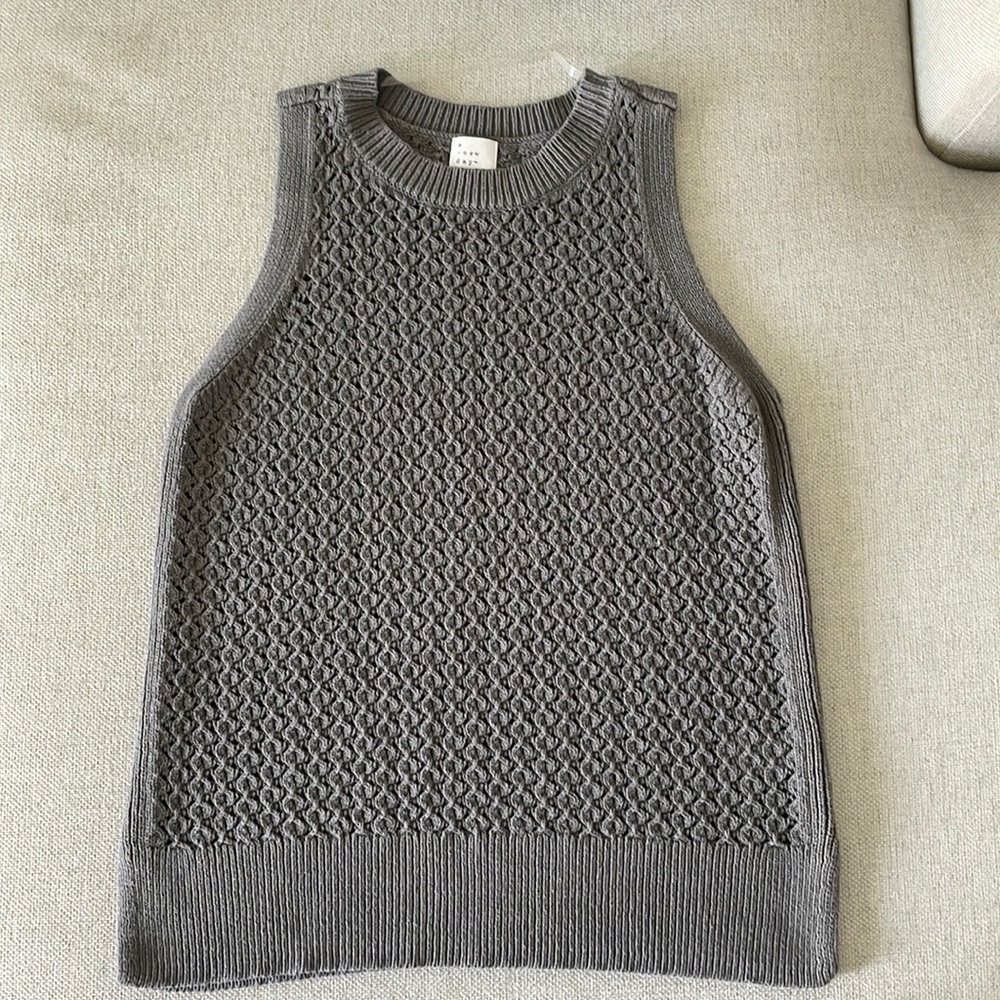 Women's Knit Sweater Vest Tunic - A new day - Taupe Color  XS